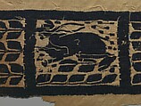 Fragment of a Band with a Hare, Linen, wool, Byzantine