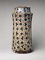 Pharmacy Jar, Tin-glazed earthenware, Spanish
