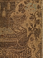Textile with Architectural Fountain Guarded by Lions, Silk, metal thread, Italian
