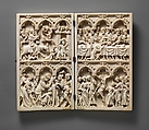 Diptych with Scenes from the Passion, Elephant ivory with metal mounts, French