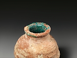 Pot, Earthenware, slip decoration, glazed interior, Roman