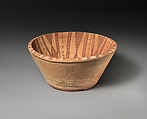 Bowl with Interior Geometric Decoration, Earthenware, slip decoration, Coptic