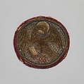 Embroidered Medallion, Silk and metal thread embroidery on a foundation of linen plain weave, Byzantine