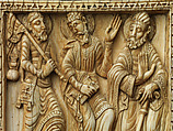 Plaque with the Journey to Emmaus and Noli Me Tangere, Elephant ivory, traces of gilding, Spanish