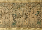 Crucifixion flanked by Saints, Silk, British
