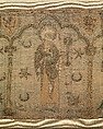 Crucifixion flanked by Saints, Silk, British