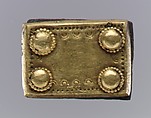 Gold Back Plate of Belt, Gold and silver, Langobardic