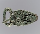 Buckle, Bronze, traces of silver, copper alloy, Frankish