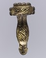 Square-Headed Bow Brooch, Copper alloy, gilt, silvered on inner face, Langobardic