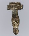 Square-Headed Bow Brooch, Copper alloy, gilt, silvered on inner face, Langobardic
