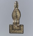 Square-Headed Bow Brooch, Silver-gilt, niello, Frankish