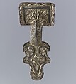 Square-Headed Bow Brooch, Silver-gilt, niello inlay; iron spring/pin, Frankish