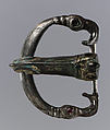 Buckle loop, Silver and garnets., Ostrogothic
