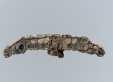 Purse Mount, base silver or copper alloy (frame and cloisons), glass, Frankish