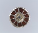 Disk Brooch, Silver, glass and garnets, Frankish