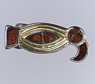 Bird-Shaped Brooch, Silver-gilt, garnets with patterned foil backings, Frankish