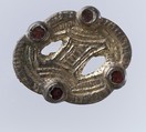 Openwork Brooch, Gilded silver and garnets, Frankish
