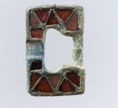 Belt Buckle Loop, Copper alloy, garnets, Frankish