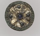 Disk Brooch, Gold, wire, paste, copper alloy rim, iron pin, Frankish