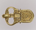 Gold Belt Buckle and Gold Strap End, Gold, Langobardic