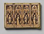 Panel from the Lid of a Box, Elephant ivory, British or French