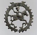 Harness Pendant, with Mounted Horseman, Copper alloy, Visigothic