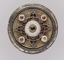 Disk Brooch, Gold with garnets, glass, and niello, Anglo-Saxon