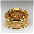 Bracelet with Grapevine Pattern, Gold - sheet, rod; engraved; wire - plain, beaded; granulation; strip - triangular sectioned., Byzantine