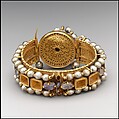 Jeweled Bracelet (one of pair), Gold, silver, pearl, amethyst, sapphire, opal, glass, quartz, emerald plasma, Byzantine