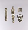 Belt Buckle, Silver-gilt, niello, Late Roman