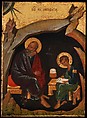 Four Icons from a Pair of Doors (Panels), possibly part of a Polyptych: John the Theologian and Prochoros, the Baptism (Epiphany), Harrowing of Hell (Anastasis), and Saint Nicholas, Tempera and gold on wood, Byzantine