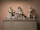 Pietà with Donors, Limestone, traces of polychromy, French