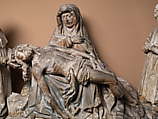 Pietà with Donors, Limestone, traces of polychromy, French