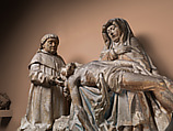 Pietà with Donors, Limestone, traces of polychromy, French