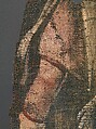 Exodus Painting, five elements from a painted hanging depicting the Crossing of the Red Sea, Indigo dyed open-weave linen, tempera, Byzantine