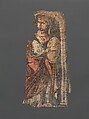 Exodus Painting, five elements from a painted hanging depicting the Crossing of the Red Sea, Indigo dyed open-weave linen, tempera, Byzantine