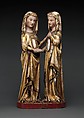 The Visitation, Attributed to Master Heinrich of Constance (German, active in Constance, ca. 1300), Walnut, paint, gilding, rock-crystal cabochons inset in gilt-silver mounts, German