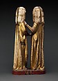 The Visitation, Attributed to Master Heinrich of Constance (German, active in Constance, ca. 1300), Walnut, paint, gilding, rock-crystal cabochons inset in gilt-silver mounts, German