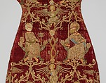 Chasuble (Opus Anglicanum), Silver and silver-gilt thread and colored silks in underside couching, split stitch, laid-and-couched work, and raised work, with pearls on velvet, British