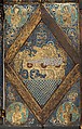Tabernacle of Cherves, Copper (plaques): engraved, scraped, stippled, and gilt; (appliqués): repoussé, chased, engraved, scraped, and gilt; champlevé enamel: medium blue, turquoise, medium green, yellow, red, and white, modern wood mount, French