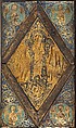 Tabernacle of Cherves, Copper (plaques): engraved, scraped, stippled, and gilt; (appliqués): repoussé, chased, engraved, scraped, and gilt; champlevé enamel: medium blue, turquoise, medium green, yellow, red, and white, modern wood mount, French