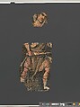 Exodus Painting, five elements from a painted hanging depicting the Crossing of the Red Sea, Indigo dyed open-weave linen, tempera, Byzantine