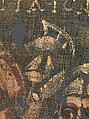 Exodus Painting, five elements from a painted hanging depicting the Crossing of the Red Sea, Indigo dyed open-weave linen, tempera, Byzantine