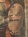 Exodus Painting, five elements from a painted hanging depicting the Crossing of the Red Sea, Indigo dyed open-weave linen, tempera, Byzantine
