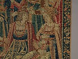 Two Episodes from the Parable of the Prodigal Son: The Prodigal Offering Jewels to Luxuria, Wool warp;  wool and silk wefts, South Netherlandish