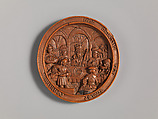 Medallion with the Feast of Ahasuerus, Boxwood, Netherlandish