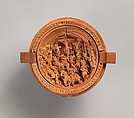 Half of a Prayer Bead with the Crucifixion, Boxwood, Netherlandish