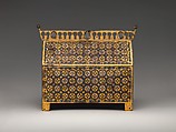 Chasse with Christ in Majesty and the Lamb of God, Champlevé enamel: blue-black; dark, medium, and light blue; turquoise, dark and light green, yellow, red, translucent wine red, and white; wood core, painted red on exterior; copper: engraved, scraped, stippled, and gilt., French