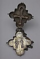 Reliquary Cross, Silver with traces of gilding, niello, granulated hinge, and a pearl, Byzantine or Russian