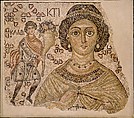 Fragment of a Floor Mosaic with a Personification of Ktisis, Marble and glass, Byzantine